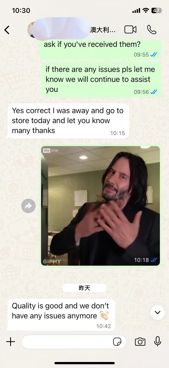 Feedback van onze Australische klant: Kwaliteit is de beste communicatie